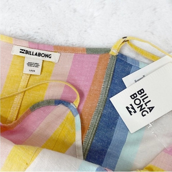 Billabong Lucky Us Striped Sleeveless Midi Dress Pastel Multi Large - Picture 12 of 16